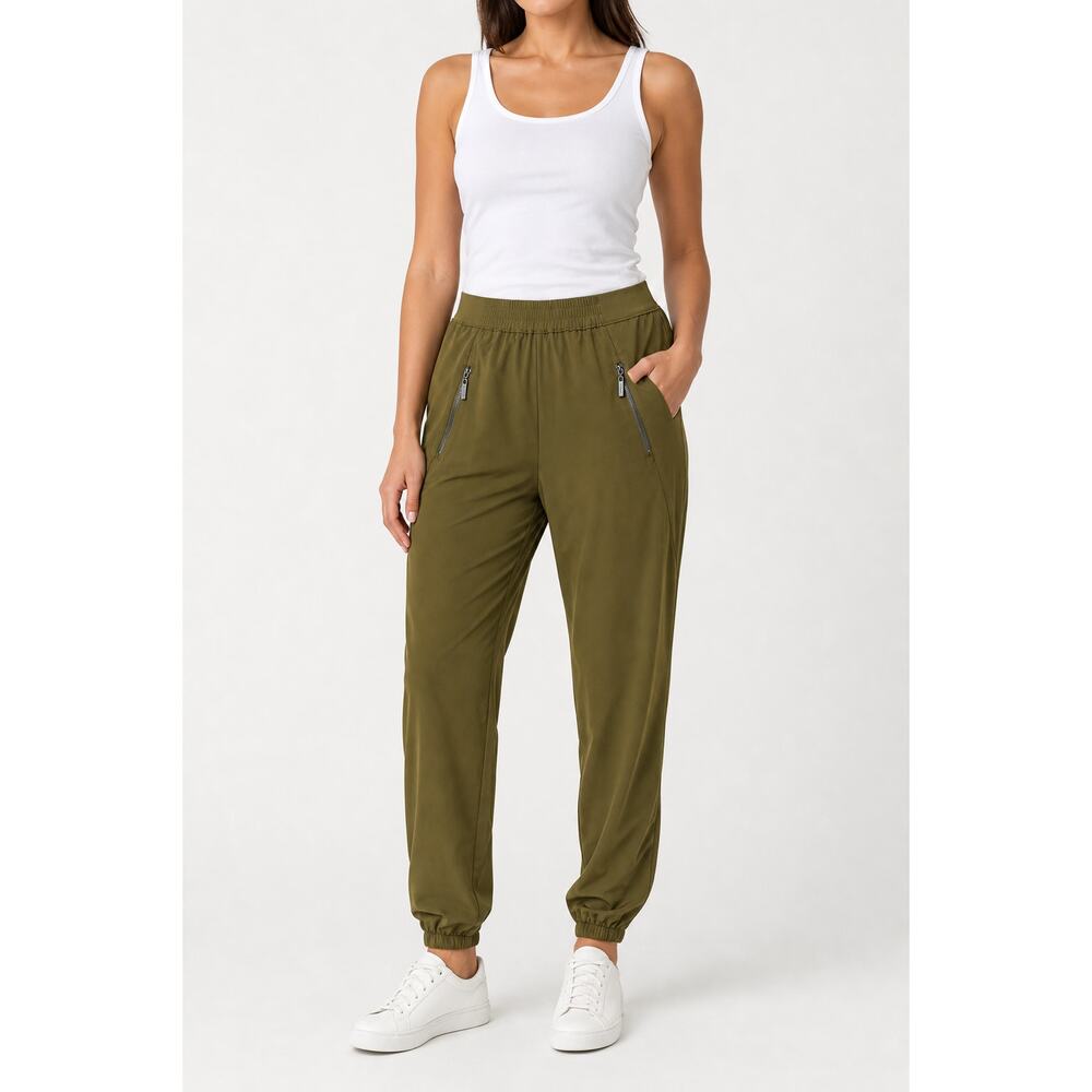 Serena Williams Signature Statement Olive Zip Jogger Pants Large NWT
